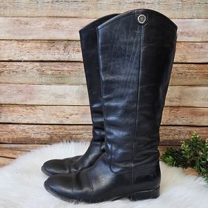 Frye Melissa Button 2 Tall Riding Boots Black Size 7 B